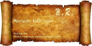 Mersch Rózsa névjegykártya
